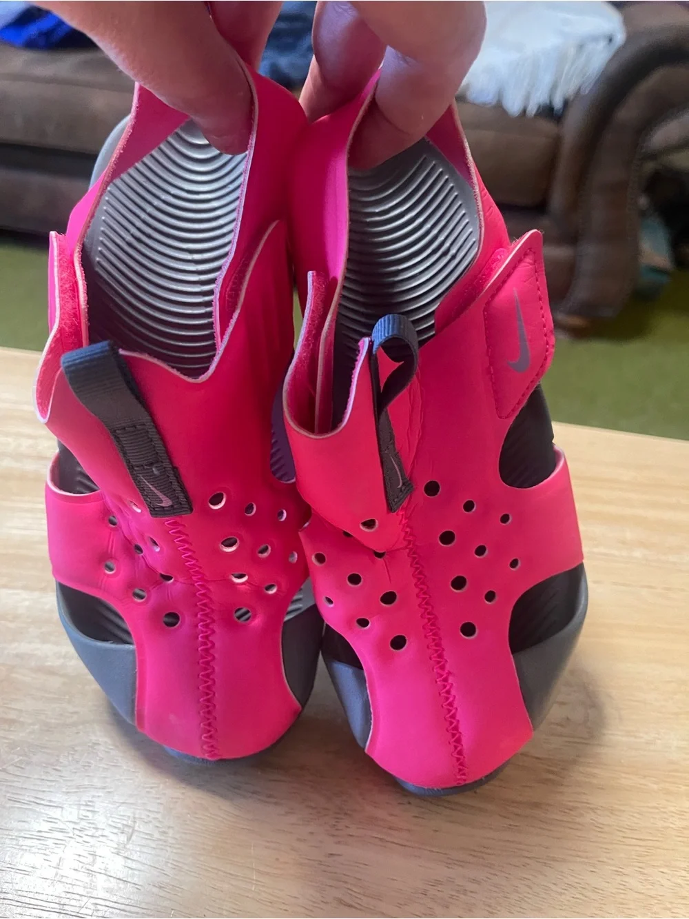 Nike Sunray Protect 2 Girls Kids Sandals Hot Pink/Grey Water/Play Shoes Size 13C